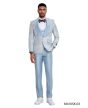 Tazio Men's 3 Piece Skinny Fit Fashion Suit - Wide Shawl Lapel
