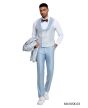 Tazio Men's 3 Piece Skinny Fit Fashion Suit - Wide Shawl Lapel