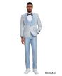 CCO Men's Outlet 3 Piece Skinny Fit Fashion Suit - Wide Shawl Lapel
