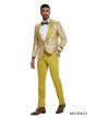 CCO Men's Outlet 2 Piece Skinny Fit Suit - Gold Paisley