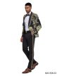 CCO Men's Outlet 2 Piece Skinny Fit Suit - Gold Paisley