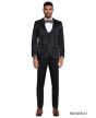 Tazio Men's 3 Piece Skinny Fit Suit - Floral Pattern