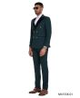 Tazio Men's 2 Piece Skinny Fit Suit - Black Peak Lapel