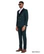 CCO Men's Outlet 2 Piece Skinny Fit Suit - Black Peak Lapel
