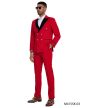 Tazio Men's 2 Piece Skinny Fit Suit - Black Peak Lapel
