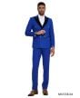 Tazio Men's 2 Piece Skinny Fit Suit - Black Peak Lapel