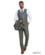 Tazio Men's 3 Piece Skinny Fit Suit - Lightly Textured Solid