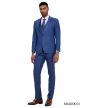 Tazio Men's 3 Piece Skinny Fit Suit - Lightly Textured Solid