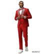 CCO Men's Outlet 3 Piece Skinny Fit Suit - Rhinestone Accents
