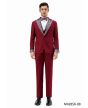 Tazio Men's 3 Piece Skinny Fit Suit - Rhinestone Accents