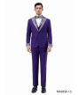Tazio Men's 3 Piece Skinny Fit Suit - Rhinestone Accents