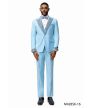 Tazio Men's 3 Piece Skinny Fit Suit - Rhinestone Accents