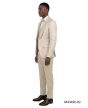 Beige Suit Jacquard Fabric Suit Jacket Double Breasted Vest
