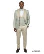 Light Green Suit Jacquard Fabric Suit Jacket Double Breasted Vest