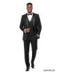 Black Suit Three Piece Suits for Guys Wide Shawl Collar