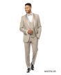 Beige Suit Three Piece Suits for Guys Wide Shawl Collar