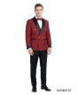 Red Mens Suit Double Breasted Suit Jacket Black Pants