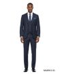 Navy Blue Suit Hybrid Fit Suits Windowpane Pattern