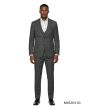 Dark Grey Mens Suit Windowpane Suits for Men