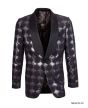 Empire Men's Luxurious Sport Coat - Dark Bubble Pattern