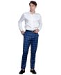 Tazio Men's Skinny Fit Pants - Glen Check