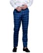 Tazio Men's Skinny Fit Pants - Glen Check