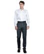 Tazio Men's Skinny Fit Pants - Glen Check