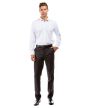 Azzuro Men's Flat Front Pants - Business Slacks