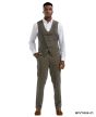 Tazio Men's 2 Piece Skinny Fit Vest Set- Tattersall Pattern