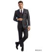 Zegarie Men's 3 Piece Modern Fit 100% Wool Suit - Subtle Plaid
