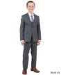 Perry Ellis Boy's 5 Piece Suit with Shirt & Tie - Sharkskin