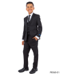 Perry Ellis Boy's 5 Piece Suit with Shirt & Tie - U Shaped Vest