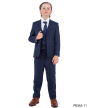 Perry Ellis Boy's 5 Piece Suit with Shirt & Tie - U Shaped Vest