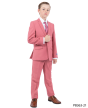 Perry Ellis Boy's 5 Piece Suit with Shirt & Tie - U Shaped Vest