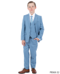 Perry Ellis Boy's 5 Piece Suit with Shirt & Tie - U Shaped Vest
