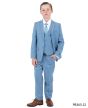 Perry Ellis Boy's 5 Piece Suit with Shirt & Tie - with U-Shaped Vest
