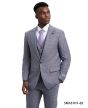 Stacy Adams Men's 3 Piece Hybrid Fit Suit - Tone on Tone Plaid