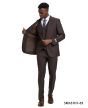 Stacy Adams Men's 3 Piece Hybrid Fit Suit - Tone on Tone Plaid