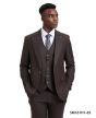 Stacy Adams Men's 3 Piece Hybrid Fit Suit - Tone on Tone Plaid