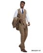 Stacy Adams Men's 3 Piece Hybrid Fit Suit - Vibrant Plaid