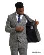 Stacy Adams Men's 3 Piece Hybrid Fit Suit - Vibrant Plaid
