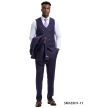 Stacy Adams Men's 3 Piece Windowpane Hybrid Suit - Double Breasted Vest