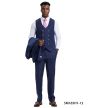 Stacy Adams Men's 3 Piece Windowpane Hybrid Suit - Double Breasted Vest