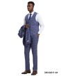 Stacy Adams Men's 3 Piece Hybrid Suit - Triple Line Plaid