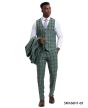Stacy Adams Men's 3 Piece Hybrid Suit - Triple Line Plaid