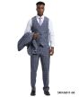 Stacy Adams Men's 3 Piece Hybrid Suit - Triple Line Plaid
