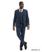 Blue Suits for Men 3 Piece Suit Glen Check Suit Peak Lapel