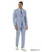 Stacy Adams Men's 3 Piece Hybrid Fit Suit - Subtle Windowpane Plaid