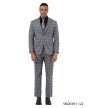 Stacy Adams Men's 3 Piece Hybrid Fit Suit - Plaid Pattern