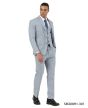 Stacy Adams Men's 3 Piece Hybrid Fit Suit - Crosshatch Pattern